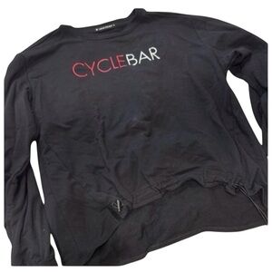 CycleBar Black Long Sleeve Tee Athletic Casual Drawstring small women’s top